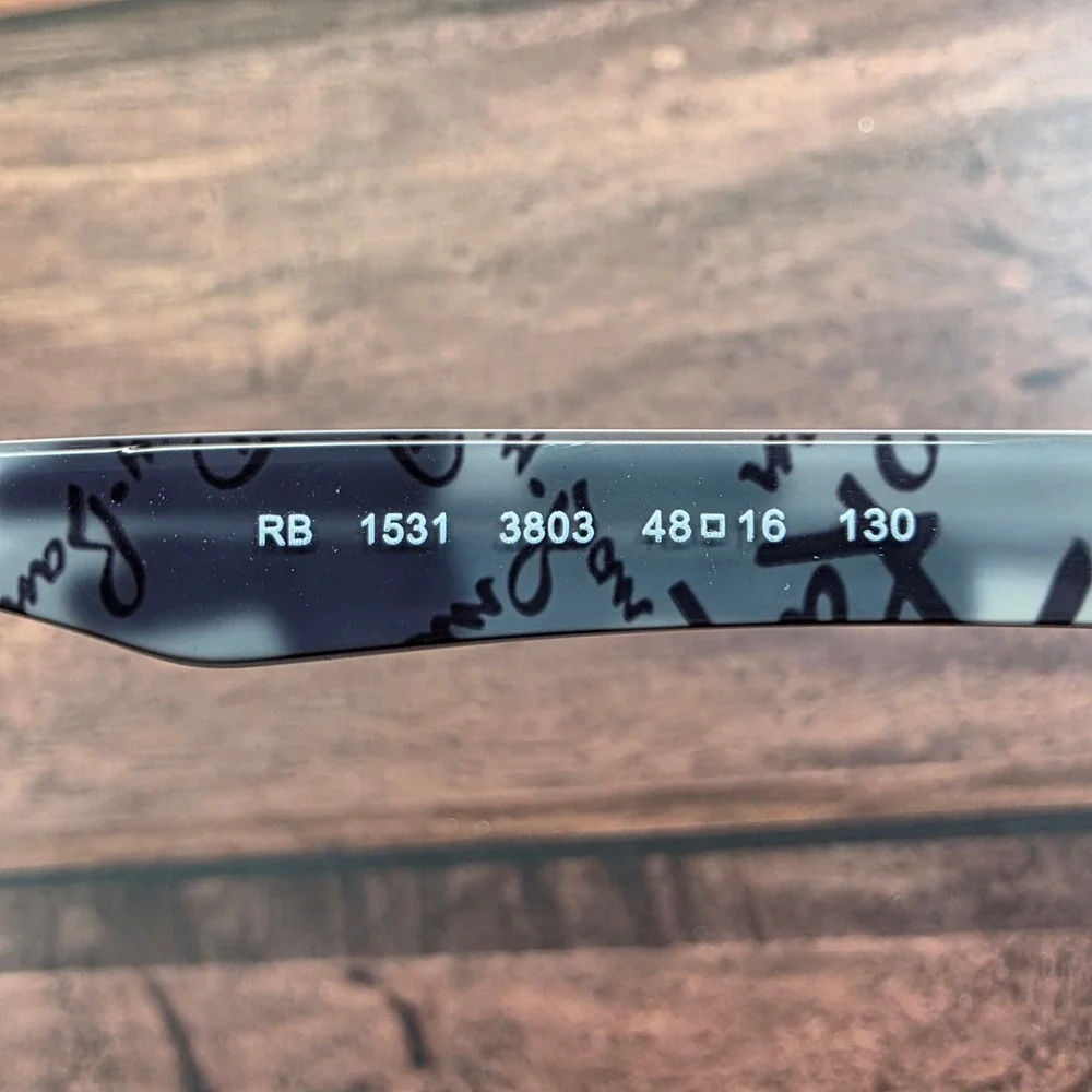 Ray-Ban Junior RB 1531 3803 Black Grey Script Rectangular Eyeglasses 48-16-130‎